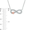 Lab-Created White Sapphire Infinity with Heart Necklace in Sterling Silver and 14K Rose Gold Plate - 16.5"