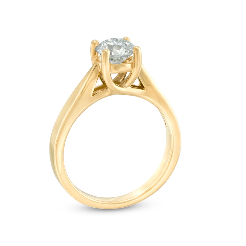 Main Image 2 of Canadian Ideal 1.00 CT. Certified Diamond Solitaire Engagement Ring in 14K Gold (I/I1)