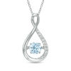 Unstoppable Love™ 5.0mm Lab-Created Blue Spinel and White Sapphire Infinity Pendant in Sterling Silver