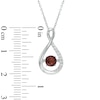 Unstoppable Love™ 5.0mm Garnet and Lab-Created White Sapphire Infinity Pendant in Sterling Silver