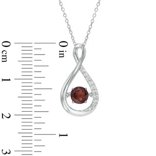 Unstoppable Love™ 5.0mm Garnet and Lab-Created White Sapphire Infinity Pendant in Sterling Silver