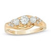 Thumbnail Image 1 of 0.70 CT. T.W. Certified Canadian Diamond Three Stone Engagement Ring in 14K Gold (I/I2)