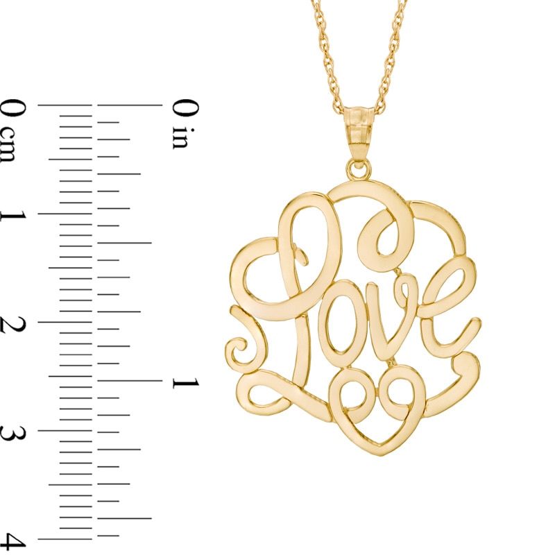Love Scroll Pendant in 10K Gold