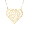 Thumbnail Image 0 of Filigree Heart Necklace in 10K Gold - 17"
