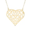 Filigree Heart Necklace in 10K Gold - 17"