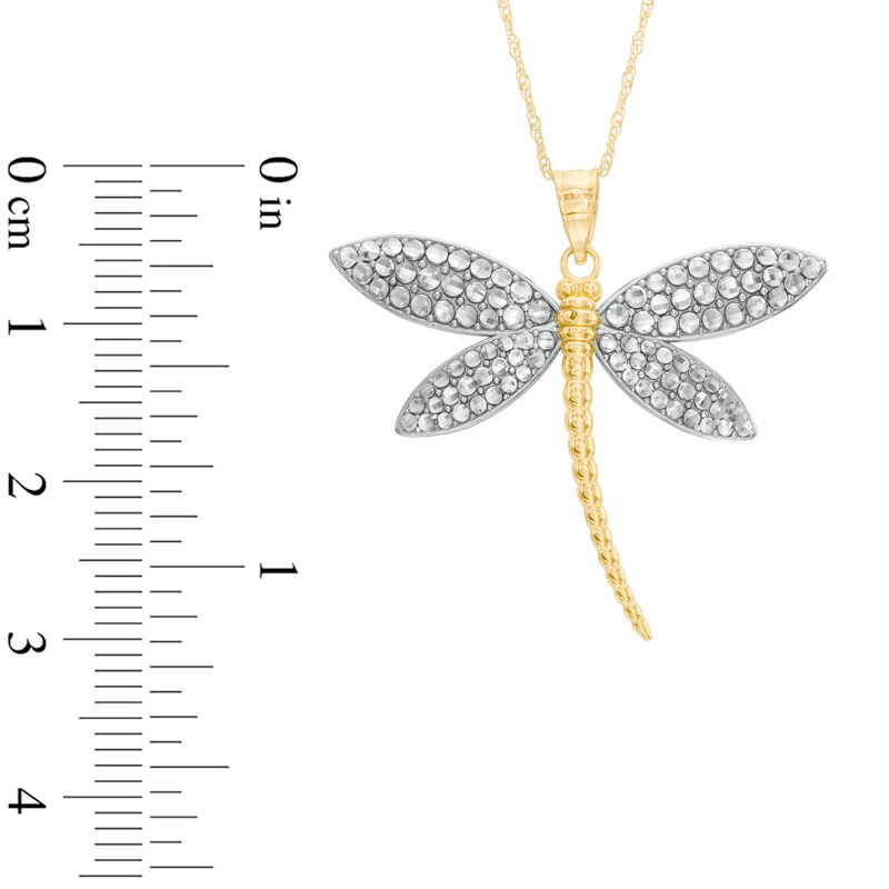 Main Image 2 of Diamond-Cut Dragonfly Pendant in 10K Gold