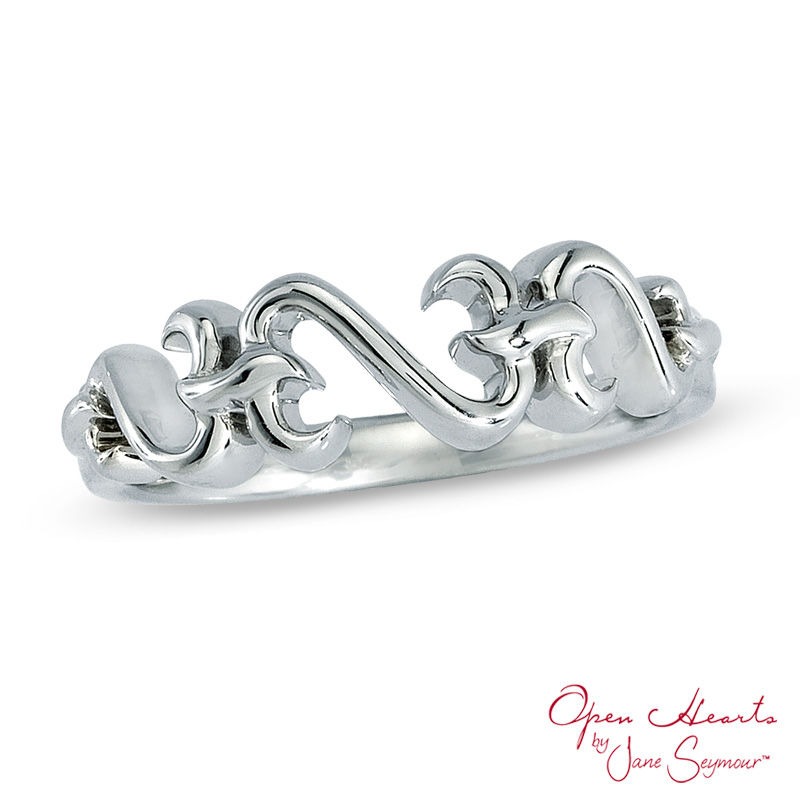Open Hearts by Jane Seymour™ Interlocking Ring in Sterling Silver