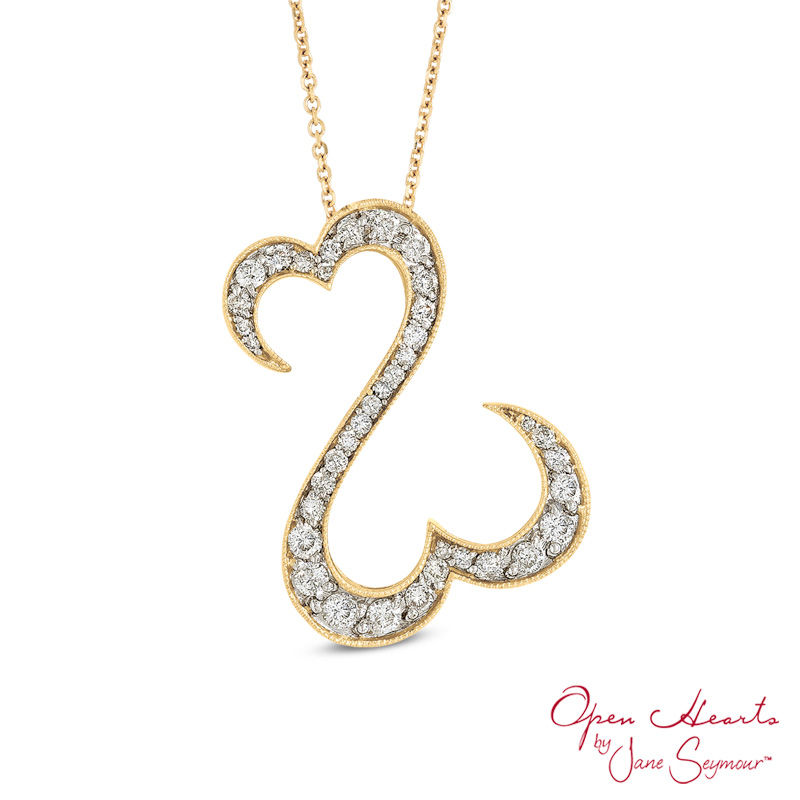 Open Hearts by Jane Seymour™ 1.00 CT. T.W. Diamond Pendant in 14K Gold - 20"