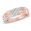 Thumbnail Image 0 of Men's 0.10 CT. T.W. Diamond Five Stone Wedding Band in 10K Two-Tone Gold