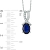 Oval Blue Sapphire and Diamond Accent Pendant in 10K White Gold