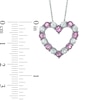 Thumbnail Image 1 of Lab-Created Pink and White Sapphire Heart Pendant in 10K White Gold