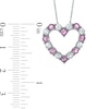 Lab-Created Pink and White Sapphire Heart Pendant in 10K White Gold