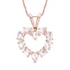 Thumbnail Image 1 of Oval Morganite Heart Pendant in 10K Rose Gold