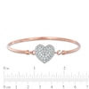 Thumbnail Image 2 of Lab-Created White Sapphire Heart Bangle in Sterling Silver with 14K Rose Gold Plate