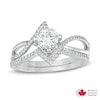 Thumbnail Image 0 of 0.95 CT. T.W. Certified Canadian Diamond Split Shank Bridal Set in 14K White Gold (I/I2)