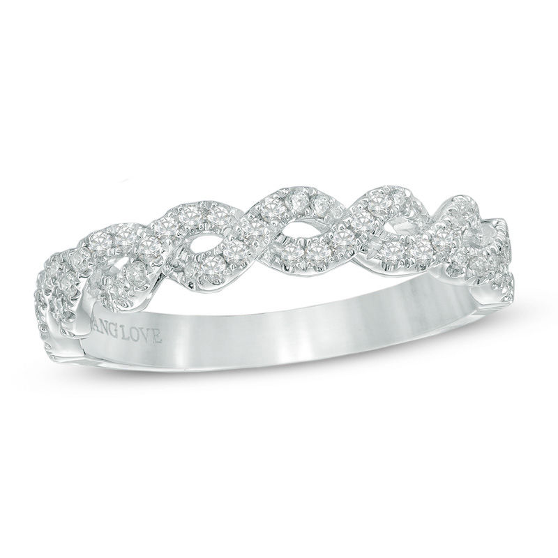 Vera Wang Love Collection 0.23 CT. T.W. Diamond Braided Band in 14K White Gold