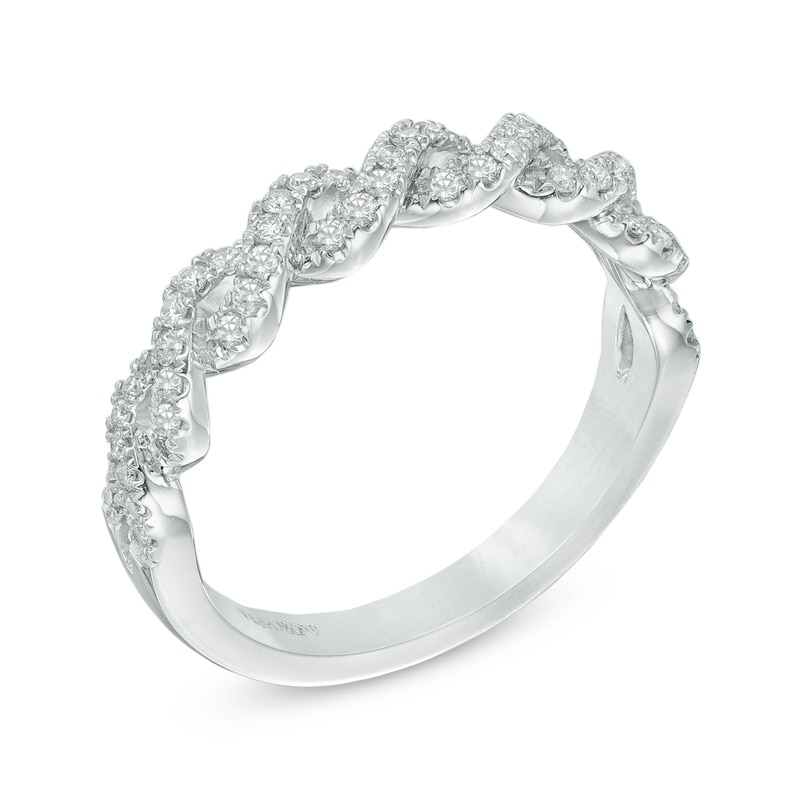 Main Image 2 of Vera Wang Love Collection 0.23 CT. T.W. Diamond Braided Band in 14K White Gold