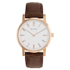 Men's Bulova Classic Rose-Tone Strap Watch with White Dial (Model: 97A106)