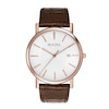 Men's Bulova Classic Rose-Tone Strap Watch with White Dial (Model: 98H51)
