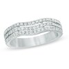 Thumbnail Image 0 of 0.75 CT. T.W. Diamond Split Triple Row Contour Wedding Band in 14K White Gold