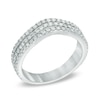 Thumbnail Image 1 of 0.75 CT. T.W. Diamond Split Triple Row Contour Wedding Band in 14K White Gold