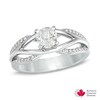 Thumbnail Image 0 of 0.92 CT. T.W. Canadian Certified Diamond Split Shank Engagement Ring in 14K White Gold (I/I2)