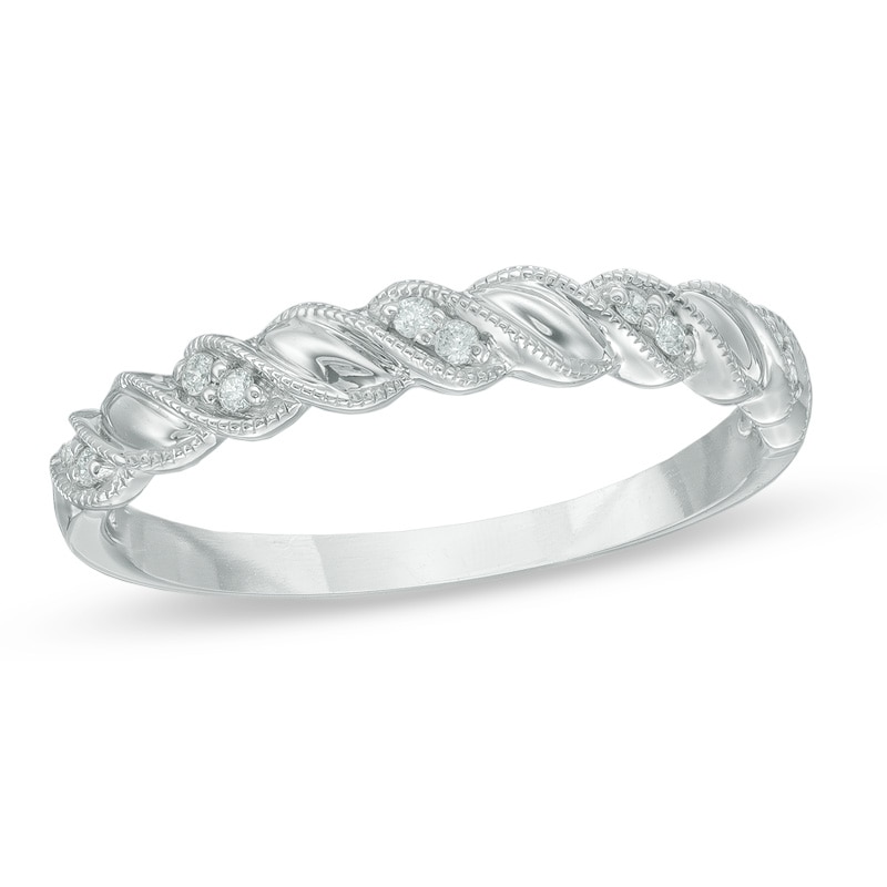 Main Image 1 of Diamond Accent Cascading Anniversary Band in 10K White Gold