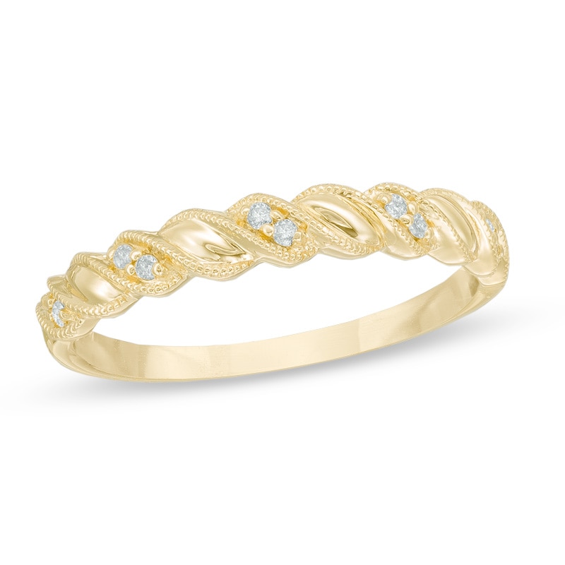 Diamond Accent Cascading Anniversary Band in 10K Gold