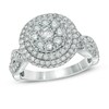 Thumbnail Image 1 of 1.50 CT. T.W. Diamond Cluster Double Frame Engagement Ring in 14K White Gold
