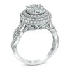Thumbnail Image 2 of 1.50 CT. T.W. Diamond Cluster Double Frame Engagement Ring in 14K White Gold