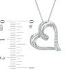 Thumbnail Image 1 of Diamond Accent Tilted Ribbon Heart Pendant in Sterling Silver