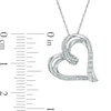 Diamond Accent Tilted Ribbon Heart Pendant in Sterling Silver