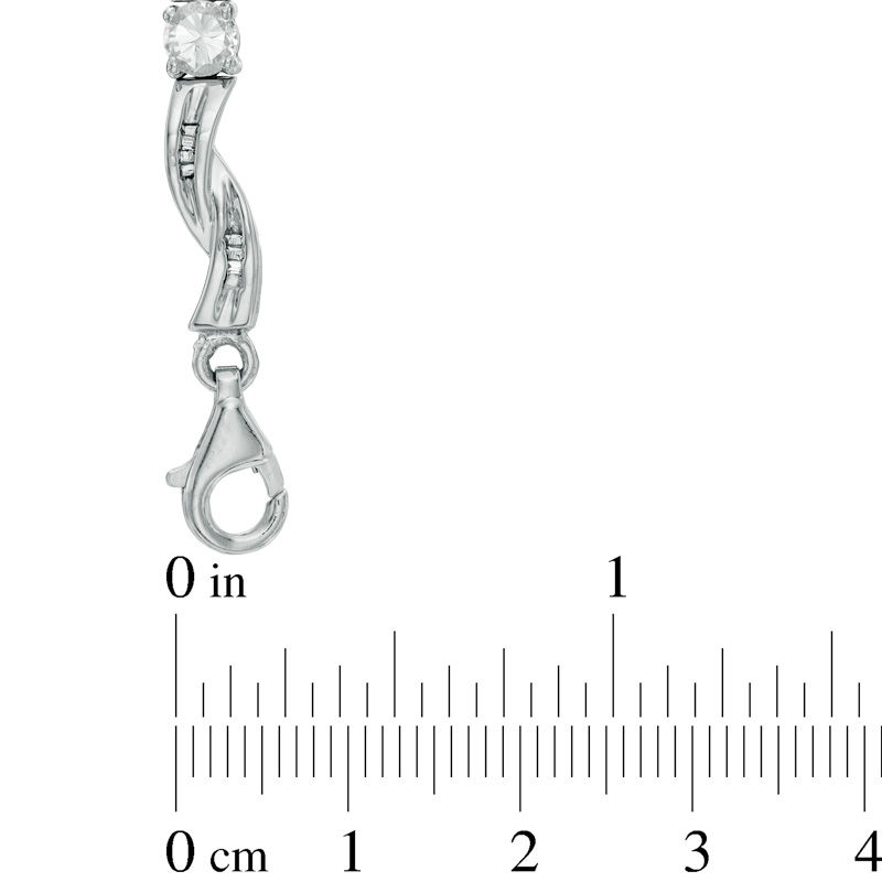 Lab-Created Sapphire and Diamond Accent Twist Bracelet in Sterling Silver