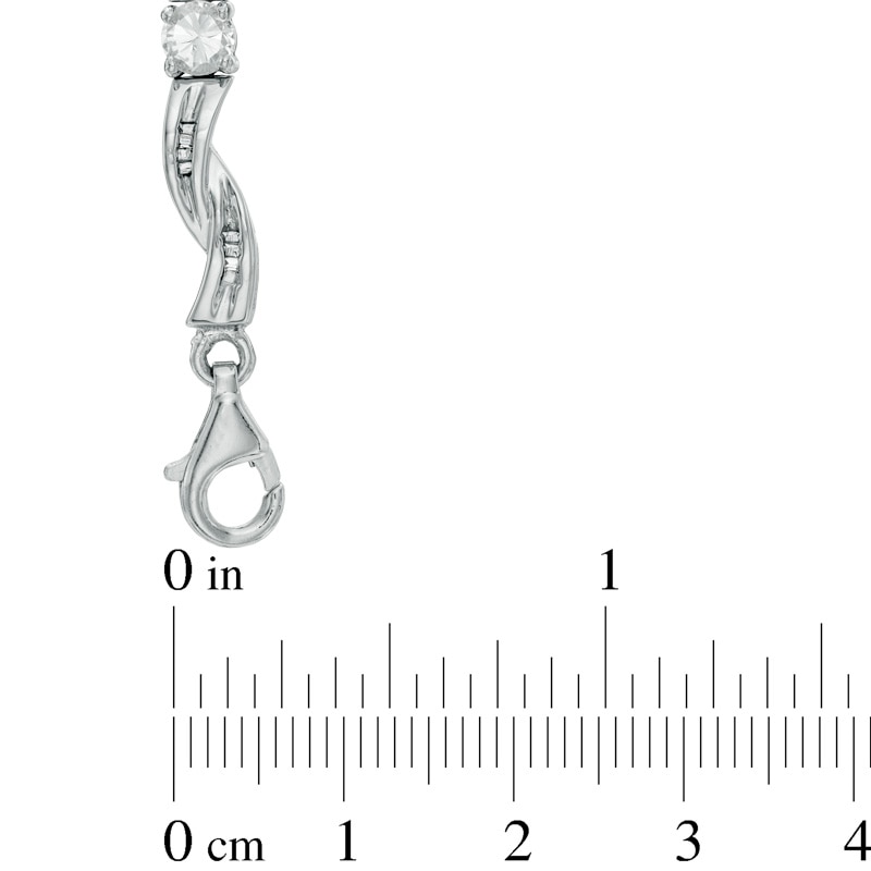 Lab-Created Sapphire and Diamond Accent Twist Bracelet in Sterling Silver
