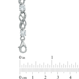 Lab-Created White Sapphire and Diamond Accent Infinity Bracelet in Sterling Silver - 7.5"