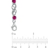 Lab-Created Ruby and Diamond Accent Infinity Bracelet in Sterling Silver - 7.5"
