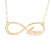 Sideways Infinity "Love" Necklace in 10K Gold