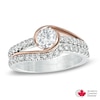 Thumbnail Image 0 of 1.09 CT. T.W. Certified Canadian Diamond Bypass Bridal Set in 14K Two-Tone Gold (I/I2)