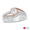 Thumbnail Image 0 of 1.09 CT. T.W. Certified Canadian Diamond Bypass Bridal Set in 14K Two-Tone Gold (I/I2)