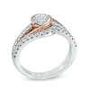 Thumbnail Image 1 of 1.09 CT. T.W. Certified Canadian Diamond Bypass Bridal Set in 14K Two-Tone Gold (I/I2)