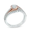 Thumbnail Image 1 of 1.09 CT. T.W. Certified Canadian Diamond Bypass Bridal Set in 14K Two-Tone Gold (I/I2)