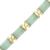 Thumbnail Image 1 of Rectangular Jade Link Bracelet in 10K Gold - 7.25"