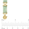 Thumbnail Image 2 of Rectangular Jade Link Bracelet in 10K Gold - 7.25"