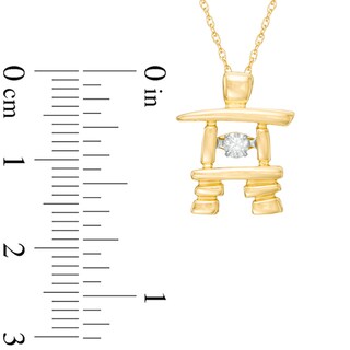 Unstoppable Love™ 0.10 CT. Certified Canadian Diamond Solitaire Inukshuk Pendant in 10K Gold (I/I2)