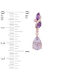 Thumbnail Image 1 of Multi-Gemstone and Lab-Created White Sapphire Drop Earrings in Sterling Silver with 14K Rose Gold Plate