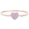 Thumbnail Image 1 of Lab-Created Pink Sapphire Heart Bangle in Sterling Silver with 14K Rose Gold Plate
