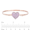 Thumbnail Image 2 of Lab-Created Pink Sapphire Heart Bangle in Sterling Silver with 14K Rose Gold Plate