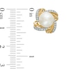 Thumbnail Image 1 of 6.0mm Cultured Freshwater Pearl and 0.11 CT. T.W. Diamond Stud Earrings in 10K Gold