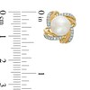 Thumbnail Image 1 of 6.0mm Cultured Freshwater Pearl and 0.11 CT. T.W. Diamond Stud Earrings in 10K Gold