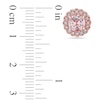 Thumbnail Image 2 of 6.0mm Morganite and 0.09 CT. T.W. Diamond Frame Stud Earrings in Rose Rhodium Sterling Silver